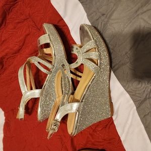 Silver glittering shoes